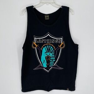 Last Kings Men's Black Graphic Pharaoh Shield Swords Hip Hop Graphic Tank Top XL